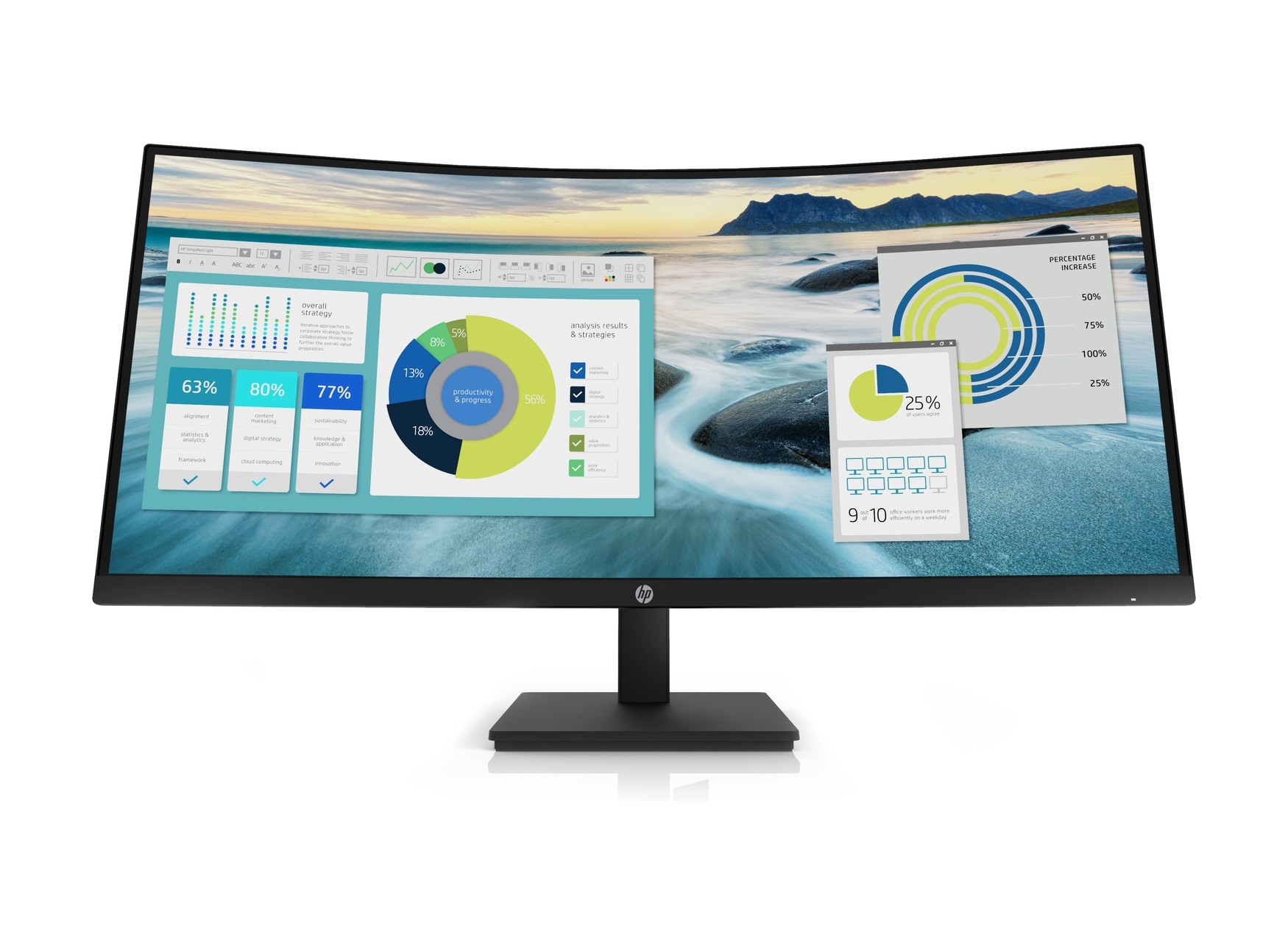 Monitor curvo HP P34hc G4 WQHD de 86,36 cm (34"), WQHD