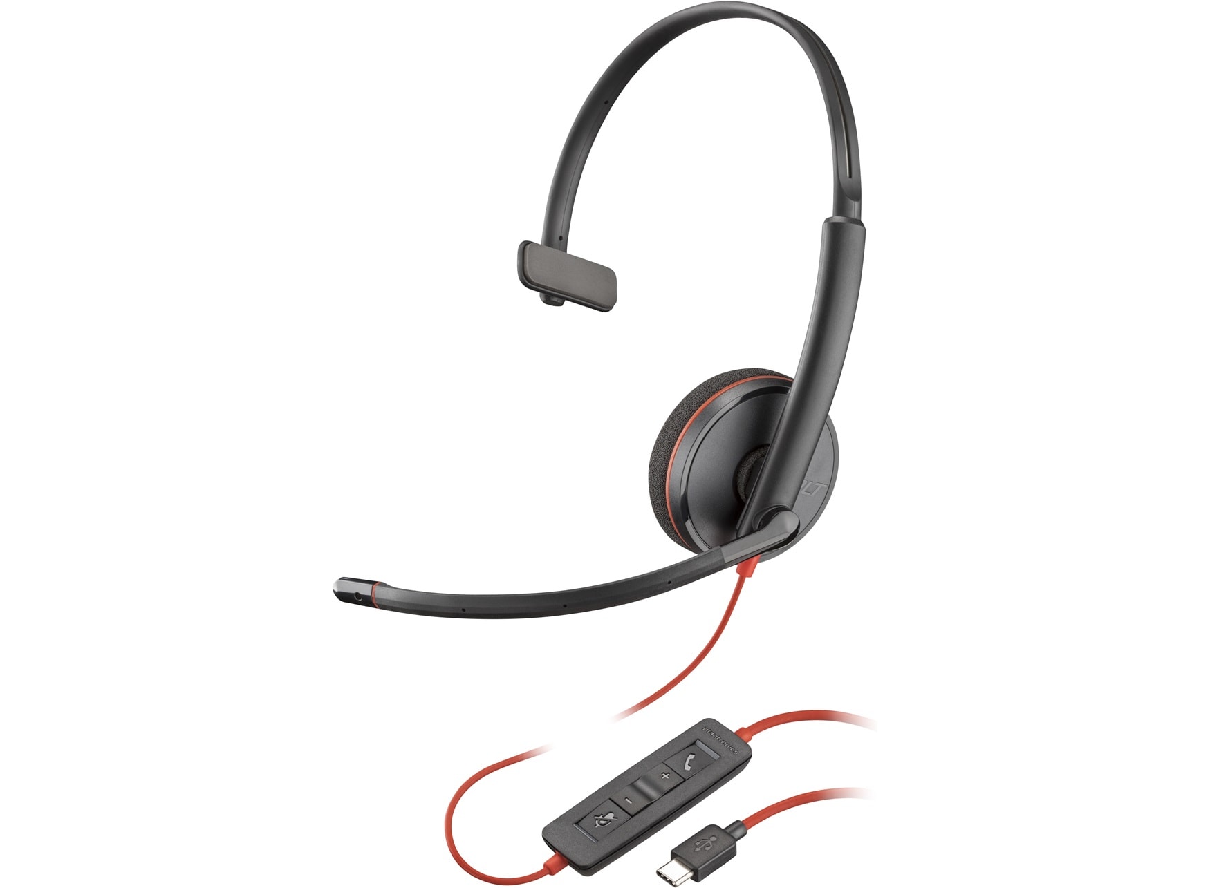 Auriculares monoaurales Poly Blackwire 3210 USB-C Adaptador USB-C/A